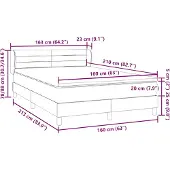vidaXL Boxspring met matras fluweel roze 160x210 cm