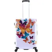 Saxoline Harde Koffer / Trolley / Reiskoffer - 66 cm (Medium) - Butterfly Fun Print - Bedrukt / Medium