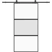 vidaXL Schuifdeur met beslag, zwart, 102,5x205 cm, veiligheidsglas