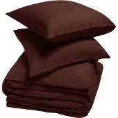 Yumeko Dekbedovertrek set Gewassen Linnen 200x220 Rood - Eco, Bio & Fairtrade