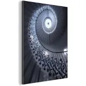 MuchoWow Aluminium schilderij 120x160 cm - Wanddecoratie metaal - Architectuur - Trap - Spiraal - Metalen muurdecoratie woonkamer - Decoratie industrieel - Foto op dibond - Industriële accessoires slaapkamer