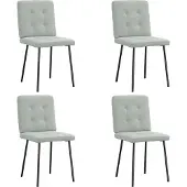 vidaXL Eetkamerstoelen 4 st fluweel lichtgrijs
