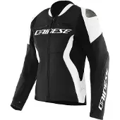 Dainese Racing 5 Dames Zwart Wit Leren Motorjas Maat 42