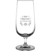 Fusion Gegraveerde Bierglas op voet 41cl Just Married 10 years ago