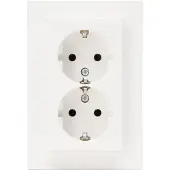 Kopp Athenis wandcontactdoos RA dubbel inbouw Glanzend wit
