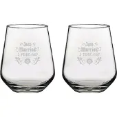 Pasabahce Gegraveerde set drinkglazen 42,5cl Just Married 1 year ago