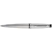Waterman Expert-balpen | Roestvrij staal met chromen rand | medium punt met blauwe-inktnavulling | met geschenkdoos