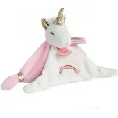 Doudou et Compagnie Doudou eenhoorn - Lucie de eenhoorn - Zachte materialen en gouden glitteraccenten