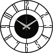 Opviq , Enzoclock - Model S011, Wandklok, zwart, metaal, 48 x 48 cm