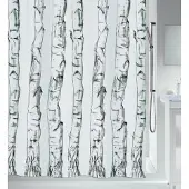 Spirella Douchegordijn Wood Zwart 180cm