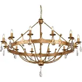 Elstead Lighting LED Kroonluchter | 12X E14 Max 60W | Dimbaar | Gold Patina