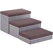En.casa Hondentrap Vojens loopplank 75x40x30 cm donkerbruin en grijs []