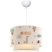 Lux.pro Kinder hanglamp Lurgan E27 wit met giraffe motief