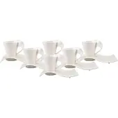 Villeroy & Boch Kaffeebecher mit Unterteller NewWave Caffè 300 ml Set van 6