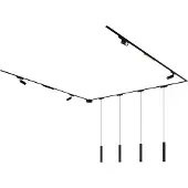 QAZQA Railsysteem met 10 zwarte lampen 1-fase - Magnetic Samson Cassie Marra