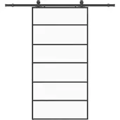 vidaXL - Schuifdeur - met - beslagset - 102x205 - cm - ESG - glas - zwart