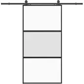 vidaXL Schuifdeur met beslag, zwart, 102,5x205 cm, veiligheidsglas