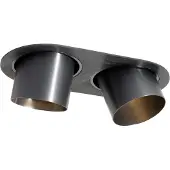 QAZQA Afgeronde inbouwspot gunmetal GU10 70mm kantelbaar 2-lichts - Installa