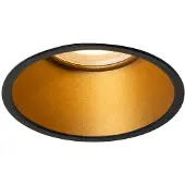 QAZQA Moderne inbouwspot zwart met goud GU10 50mm IP44 - Dept