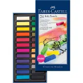 Faber Castell boîte 24 demi pastels carrés tendres