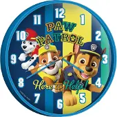 Paw Patrol Wandklok 25cm Blauw - Kinderkamer Decoratie - Geen Batterijen Inbegrepen