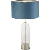 Searchlight Unieke tafellamp Oxford met blauwe kap
