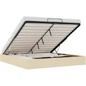 vidaXL Bedframe zonder matras 200x200 cm stof crèmekleurig