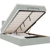 vidaXL Bed poef met matras 120x190 cm fluweel lichtgrijs