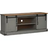 vidaXL Tv-meubel HALDEN 2 schuifdeuren 150x40x60 cm massief hout grijs