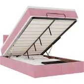 vidaXL Bed poef met matras 120x190 cm fluweel roze