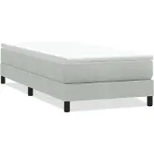 vidaXL Boxspring zonder matras fluweel lichtgrijs 80x220 cm