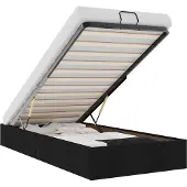 vidaXL Bedframe zonder matras 100x200 cm stof zwart
