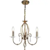Elstead Lighting LED Kroonluchter | 3X E14 Max 60W | Dimbaar | Aged Brass