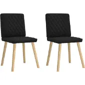 vidaXL Eetkamerstoelen 2 st stof zwart