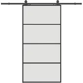 vidaXL Schuifdeur met beslagset 102,5x205 cm ESG glas zwart