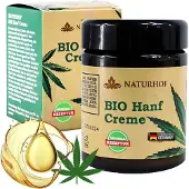 NATURHOF Biologische Hennepcrème 100 ml – Intensief Hydraterende Huidcrème – Voor Droge & Gevoelige Huid – Met Biologische Hennepzaadolie