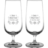 Fusion Gegraveerde set Bierglazen op voet 41cl Just Married 8 years ago