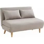 Sweeek Guesta tweepersoons inklapbare slaapbank poten van hout Beige