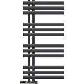 LuxeBath badkamer radiator Ijzer EM 500x1000 mm antraciet middenaansluiting met aansluitset en thermostaat hoekwand, design radiator badkamer verwarming handdoekwarmer handdoekdroger handdoekradiator