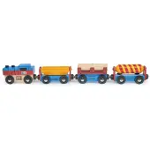 Mentari Treinset - Goederentrein - 36X3,5X5,5Cm - Met Afneembare Stukken - 18 Maanden