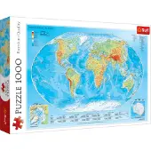 Trefl Puzzle - Carte physique du monde, 1000 pièces