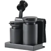 Zone Denmark DIISH Afwasset met duo zeepdispenser voor afwasmiddel en handzeep- keukenorganizer -Black - afwas set