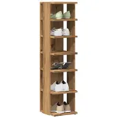 vidaXL Schoenenkast 28x27x102 cm bewerkt hout artisanaal eikenkleurig