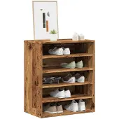 vidaXL Schoenenkast 60x35x70 cm bewerkt hout oud houtkleurig