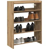 vidaXL Schoenenrek 60x25x81 cm bewerkt hout artisanaal eikenkleur