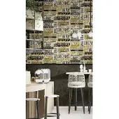 Overig Vliesbehang Friends & Coffee 16682 - Zwart - Offblack - Goud - Donkerbruin - 10,05m X 53cm