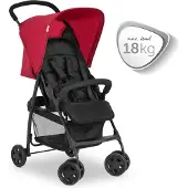 Hauck Sport kinderwagen - rode kinderwagen met zwenkwielen aan de voorkant