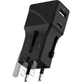 Rolling Square Pocket reisadapter zwart