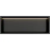 Guido Gusto Mat Zwart RVS Inbouwnis 30x90x7cm met RGB verlichting