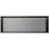 Guido Gusto Gun Metal RVS Inbouwnis 30x90x7cm met tegelflens LED verlichting